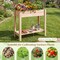 Costway Wooden Raised Garden Bed with Legs, Storage Shelf, Liner, Drainage for Backyard